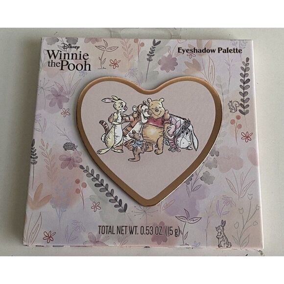 Disney Winnie The Pooh Heart Shaped Eyeshadow Palette With Mirror 12 Colors NEW - Picture 1 of 16